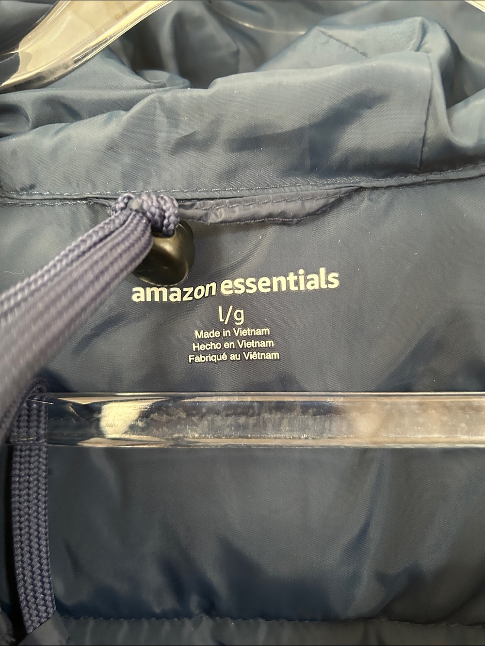 Amazon Essentials Women's Hooded Quilted Puffer Jacket in Navy Blue, Size L, EUC - Picture 2 of 10